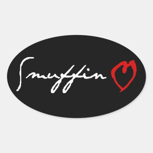 Sticker Ovale Smuffin Love (Devant)