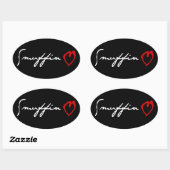 Sticker Ovale Smuffin Love (Feuille)