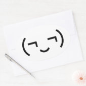 Sticker Ovale Smug Emoticon (‿MD) Kaomoji japonais (Enveloppe)