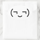 Sticker Ovale Smug Emoticon (‿MD) Kaomoji japonais (Sac)