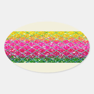 Sticker Ovale Snakeskin rose parties scintillant