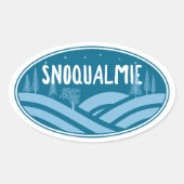 Sticker Ovale Snoqualmie Washington Outdoors (Devant)