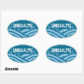 Sticker Ovale Snoqualmie Washington plein air (Feuille)