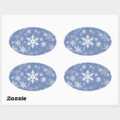 Sticker Ovale Snowflakes Personnaliser graphique Arrière - plan (Feuille)