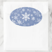 Sticker Ovale Snowflakes Personnaliser graphique Arrière - plan (Sac)