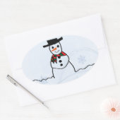Sticker Ovale Snowman (Enveloppe)