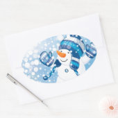 Sticker Ovale Snowman (Enveloppe)