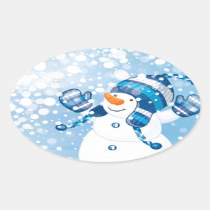 Sticker Ovale Snowman