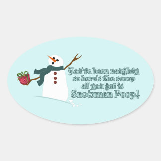 Sticker Ovale Snowman Poop