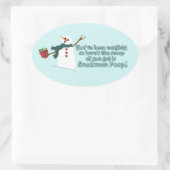 Sticker Ovale Snowman Poop (Sac)
