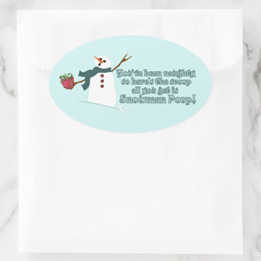 Sticker Ovale Snowman Poop (Sac)