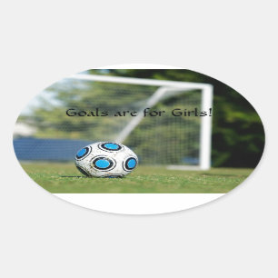 Sticker Ovale Soccer Ball avec Goal