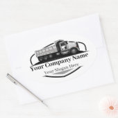 Sticker Ovale Société professionnelle de camionnage de camions (Enveloppe)