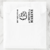 Sticker Ovale Soeur/Frère Marine (Sac)