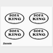 Sticker Ovale Sofa King, Non-coureur. (Feuille)