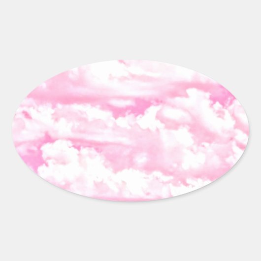 Sticker Ovale Soft Happy Rose Nuages Décor (Devant)