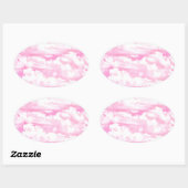 Sticker Ovale Soft Happy Rose Nuages Décor (Feuille)