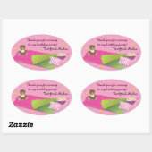 Sticker Ovale Soirée d'anniversaire (Feuille)