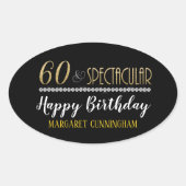 Sticker Ovale Soixante et Spectaculaire Diamants d'Argent Or Ann (Devant)