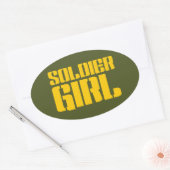 STICKER OVALE SOLDIER GIRL (Enveloppe)