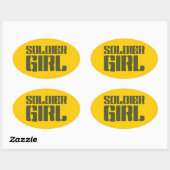 STICKER OVALE SOLDIER GIRL (Feuille)