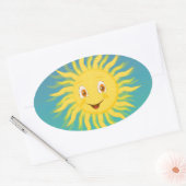 Sticker Ovale Soleil Avec Lignes Circulaires (Enveloppe)