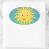 Sticker Ovale Soleil Avec Lignes Circulaires (Sac)