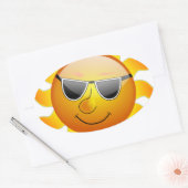 Sticker Ovale Soleil Cool Soleil brillant Sourire Chaleur été (Enveloppe)