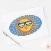 Sticker Ovale Soleil en nuages (Enveloppe)