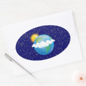 Sticker Ovale Soleil et Terre - (Enveloppe)