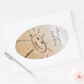 Sticker Ovale Soleil Sur La Plage (Enveloppe)