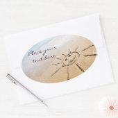 Sticker Ovale Soleil Sur La Plage (Enveloppe)