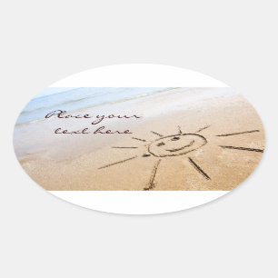 Sticker Ovale Soleil Sur La Plage
