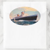 Sticker Ovale solides solubles Etats-Unis en mer (Sac)