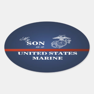 Sticker Ovale Son est une Marine