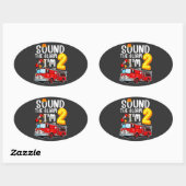 Sticker Ovale Son L'alarme Je suis 2 pompier Moteur d'incendie (Feuille)