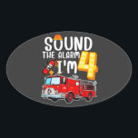 Sticker Ovale Son L'alarme Je suis 4 pompier Moteur d'incendie<br><div class="desc">Son L'alarme I'm 4 Fire Engine Firefighter 4th Birthday design Gift Oval Sticker Classic Collection.</div>
