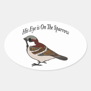 Sticker Ovale Son oeil est sur le Bruant