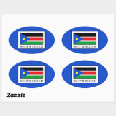 Sticker Ovale Soudan du Sud (Feuille)
