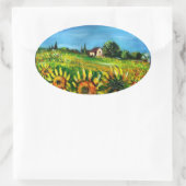 Sticker Ovale SOUFFLE ET CAMPAGNE EN TOSCANE, ovale (Sac)