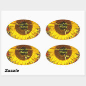 STICKER OVALE SOUFFLE ET HONEY BEE FLORAL BEEKEEPING (Feuille)