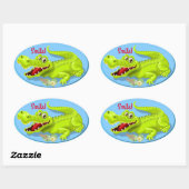 Sticker Ovale Souriez de crocodile ! (Feuille)