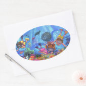 Sticker Ovale Sous la mer (Enveloppe)