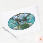 Sticker Ovale Sous la nage aquatique (Enveloppe)
