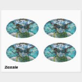 Sticker Ovale Sous la nage aquatique (Feuille)