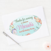 Sticker Ovale Sous l'aquarelle de mer Anniversaire Classic Round (Enveloppe)