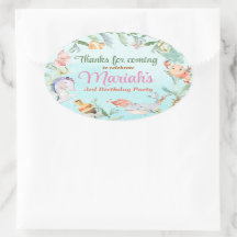 Sous l'aquarelle de mer Anniversaire Classic Round