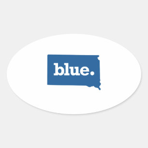 STICKER OVALE SOUTH DAKOTA ÉTAT BLEU