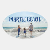 Sticker Ovale Souvenir de Myrtle Beach modifiable pour n'importe (Devant)