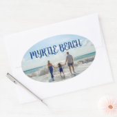 Sticker Ovale Souvenir de Myrtle Beach modifiable pour n'importe (Enveloppe)
